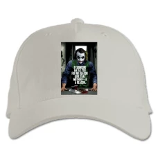 Baseball cap with Print The Dark Knight Joker Quote - white