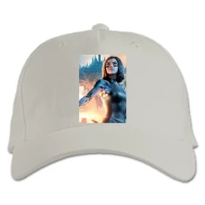 Кепка з принтом Бойовий Ангел Аліта Тематика - біла
