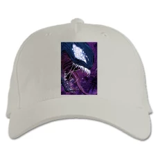 Baseball cap with Print Venom Monster Art - white