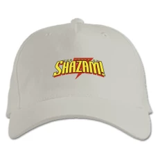 Baseball cap with Print Shazam! Logo - white