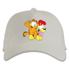 Baseball cap with Print Garfield With Dog - white