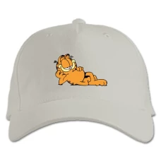 Baseball cap with Print Garfield Funny Cat - white