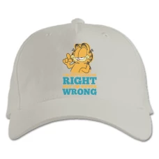 Baseball cap with Print Garfield Right And Wrong - white