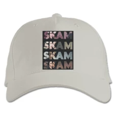 Baseball cap with Print Skam Heroes Logo - white