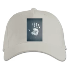 Baseball cap with Print Fringe Hand Print - white