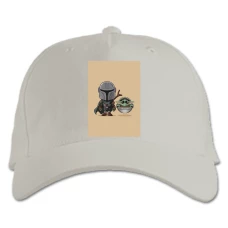 Baseball cap with Print The Mandalorian Art Heroes - white