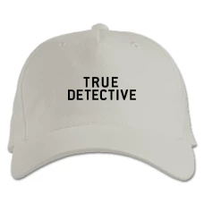 Baseball cap with Print True Detective Logo - white