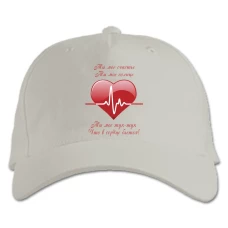 Baseball cap with Print Valentine's Day Heart Beats - white