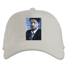 Baseball cap with Print Supernatural Castiel Angel - white