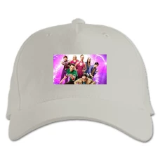 Baseball cap with Print The Big Bang Theory Main Heroes - white