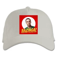 Baseball cap with Print The Big Bang Theory Bazinga Sheldon - white