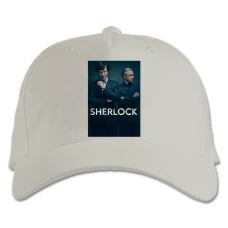 Baseball cap with Print Sherlock Heroes Print - white