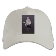 Baseball cap with Print Sherlock Thematical Print - white