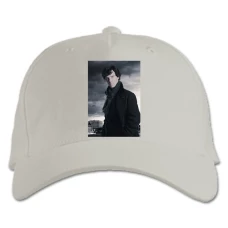 Baseball cap with Print Sherlock Hero - white
