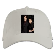 Baseball cap with Print Sherlock Theme Print - white