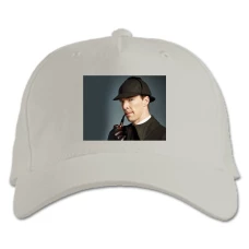 Baseball cap with Print Sherlock Holmes Hero - white