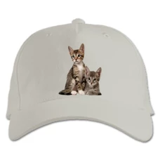 Baseball cap with Print Two Cute Kittens - white