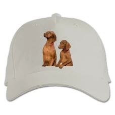 Baseball cap with Print Two Dogs Look Somewhere - white