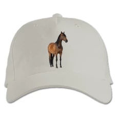 Baseball cap with Print Funny Horse - white