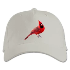 Baseball cap with Print Red Bird - white