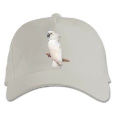Baseball cap with Print White Parrot - white