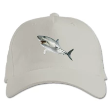 Baseball cap with Print White Shark - white