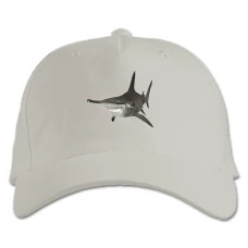Baseball cap with Print Shark With Funny Nose - white
