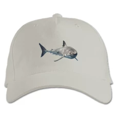Baseball cap with Print Shark With Sharp Teeth - white