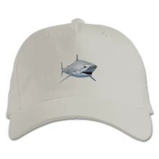 Baseball cap with Print White Head Of Shark - white