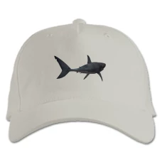 Baseball cap with Print Shark With Tale - white