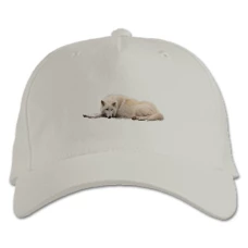 Baseball cap with Print White Wolf - white