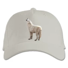 Baseball cap with Print White Wolf Howls - white
