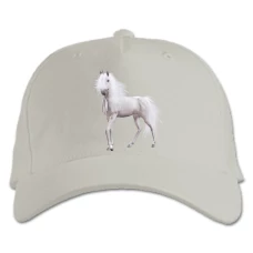 Baseball cap with Print White Unicorn - white