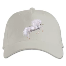 Baseball cap with Print White Unicorn Jumps - white