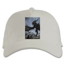 Baseball cap with Print The Elder Scrolls Main Dragon - white