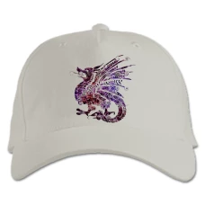 Baseball cap with Print The Elder Scrolls Magic Dragon Print - white