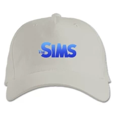 Baseball cap with Print The Sims Blue Logo - white