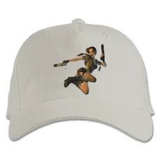 Baseball cap with Print Tomb Raider Lara Croft - white