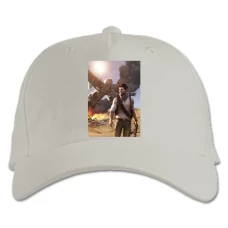 Baseball cap with Print Uncharted Print Hero - white