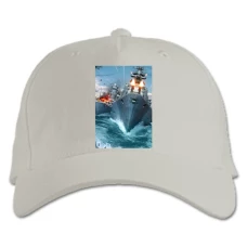 Baseball cap with Print World Of Warships Print - white