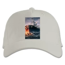 Baseball cap with Print World Of Warships Theme - white