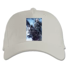Baseball cap with Print The Witcher Hero Geralt Of Rivia - white