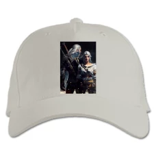 Baseball cap with Print The Witcher Heroes - white