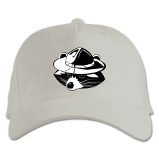 Baseball cap with Print Shadow Of Raccoon In Hat - white