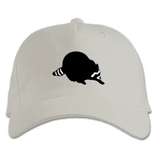 Baseball cap with Print Shadow Of Racoon - white