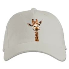 Baseball cap with Print Ridiculous Head Of Giraffe - white