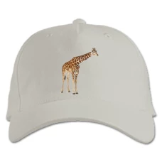 Baseball cap with Print Giraffe With Trailing Neck - white