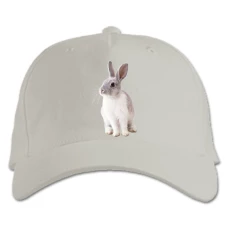 Baseball cap with Print White And Grey Rabbit - white
