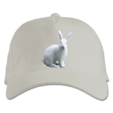 Baseball cap with Print White Rabbit - white