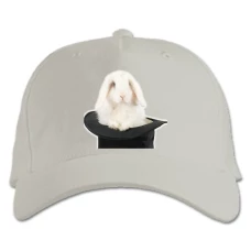 Baseball cap with Print White Rabbit In Hat - white
